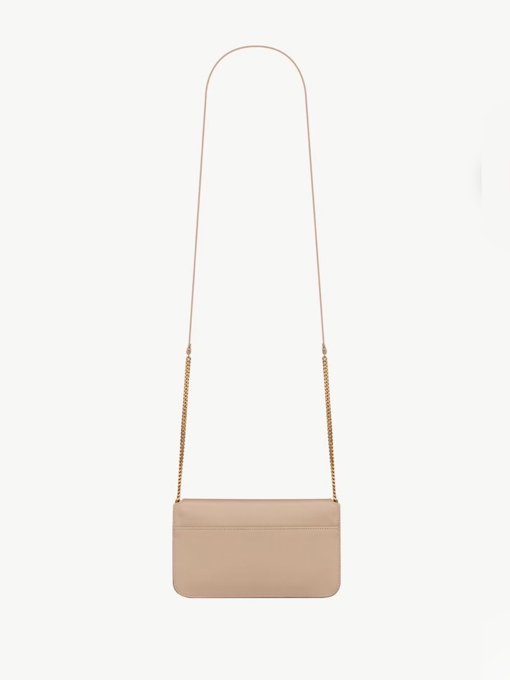 Saint Laurent Cassandre Phone Holder Crossbody Bag in Dark Beige - Picture 12 of 15